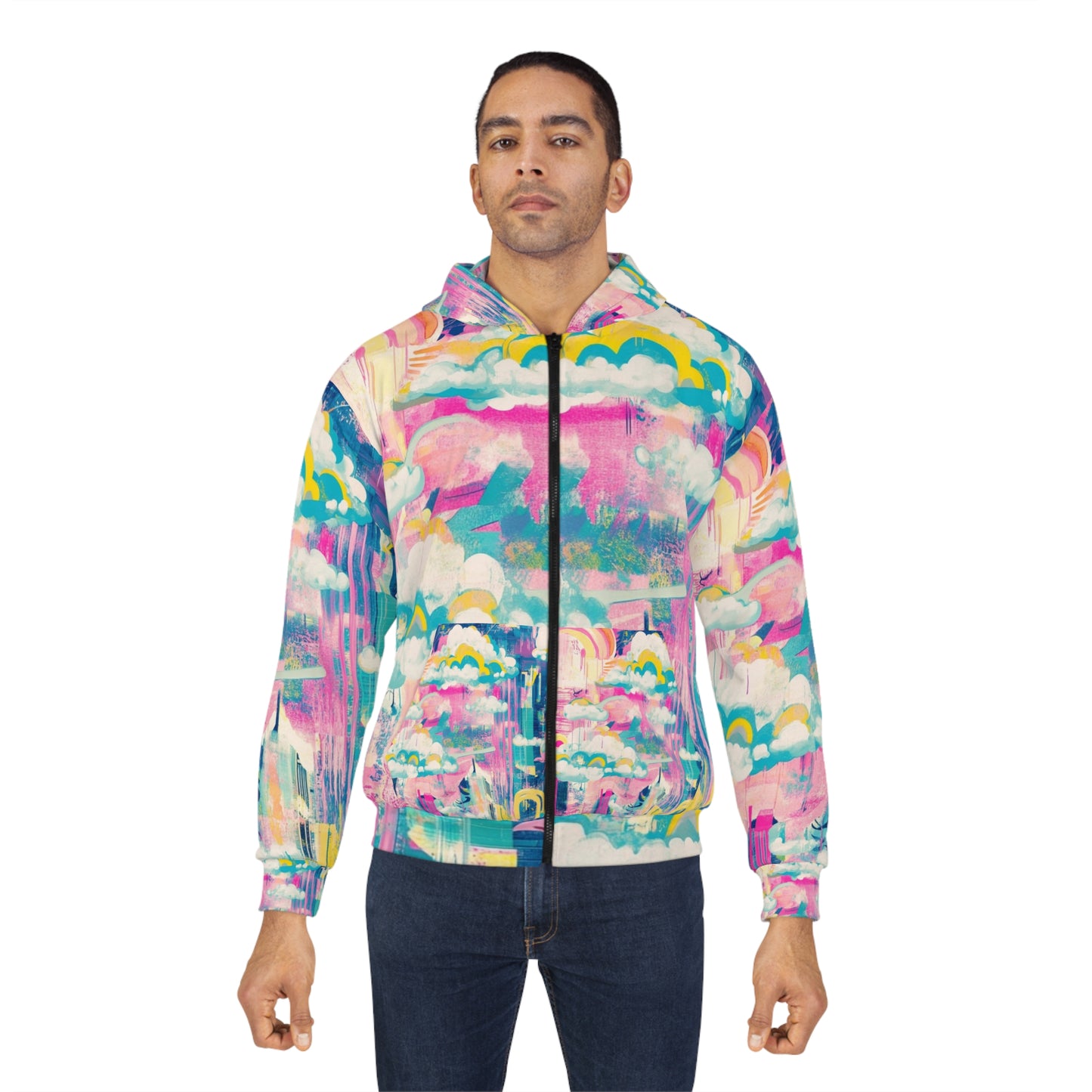 Urban rainbow fleece- huppari