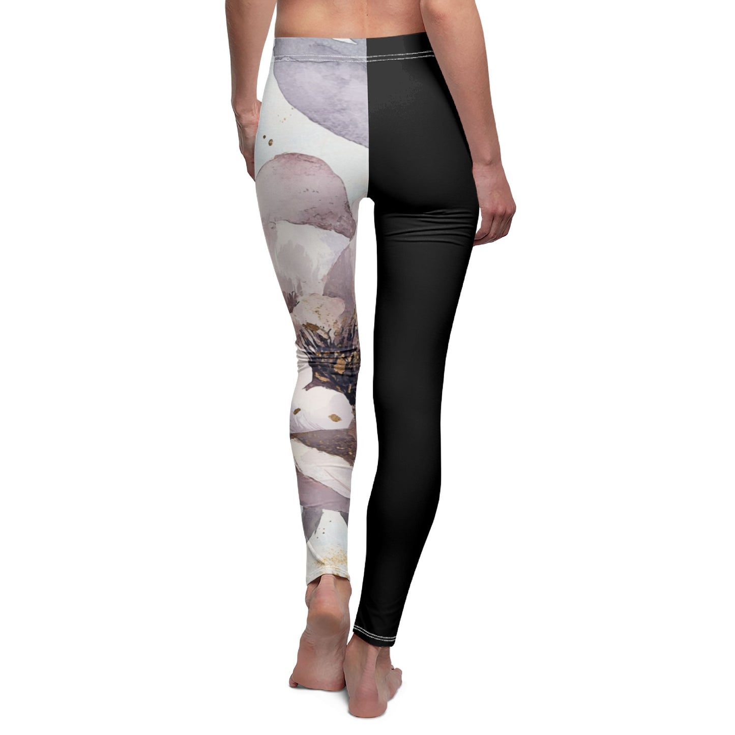 Naisten keskikorkeat rennot leggingsit – Delicate Flower