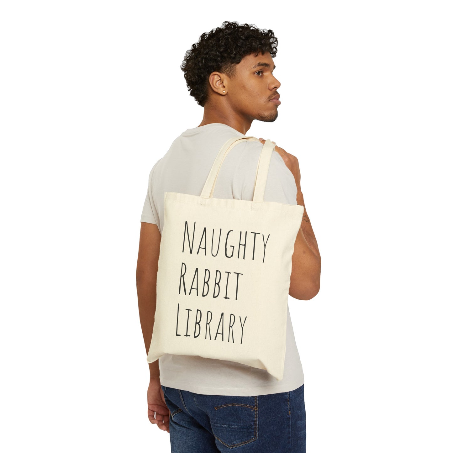 Puuvillainen kangaskassi NaughtyRabbit Library 2