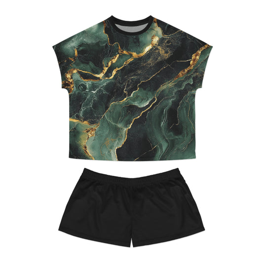 Naisten yöasusetti, Lux green marmor