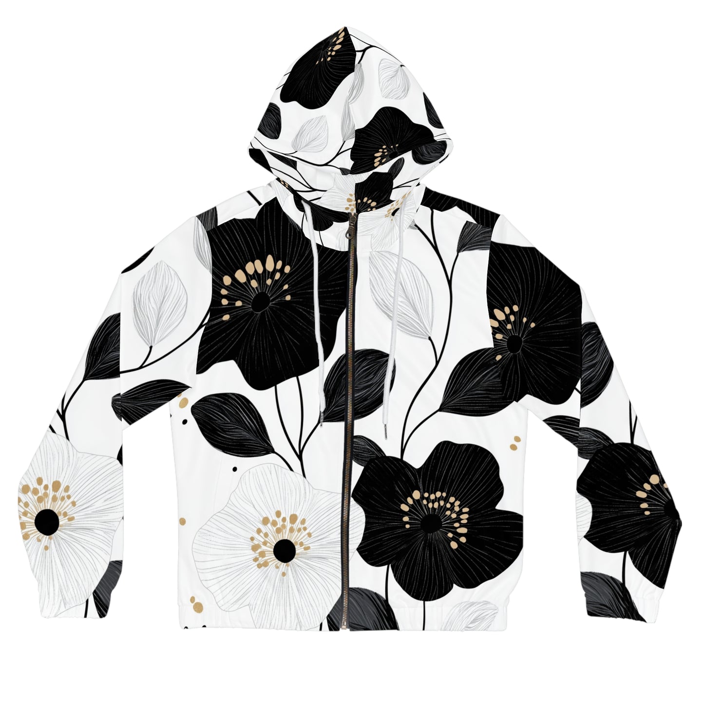 Naisten Vetoketjullinen Huppari – "Floral Minimalist Drama"