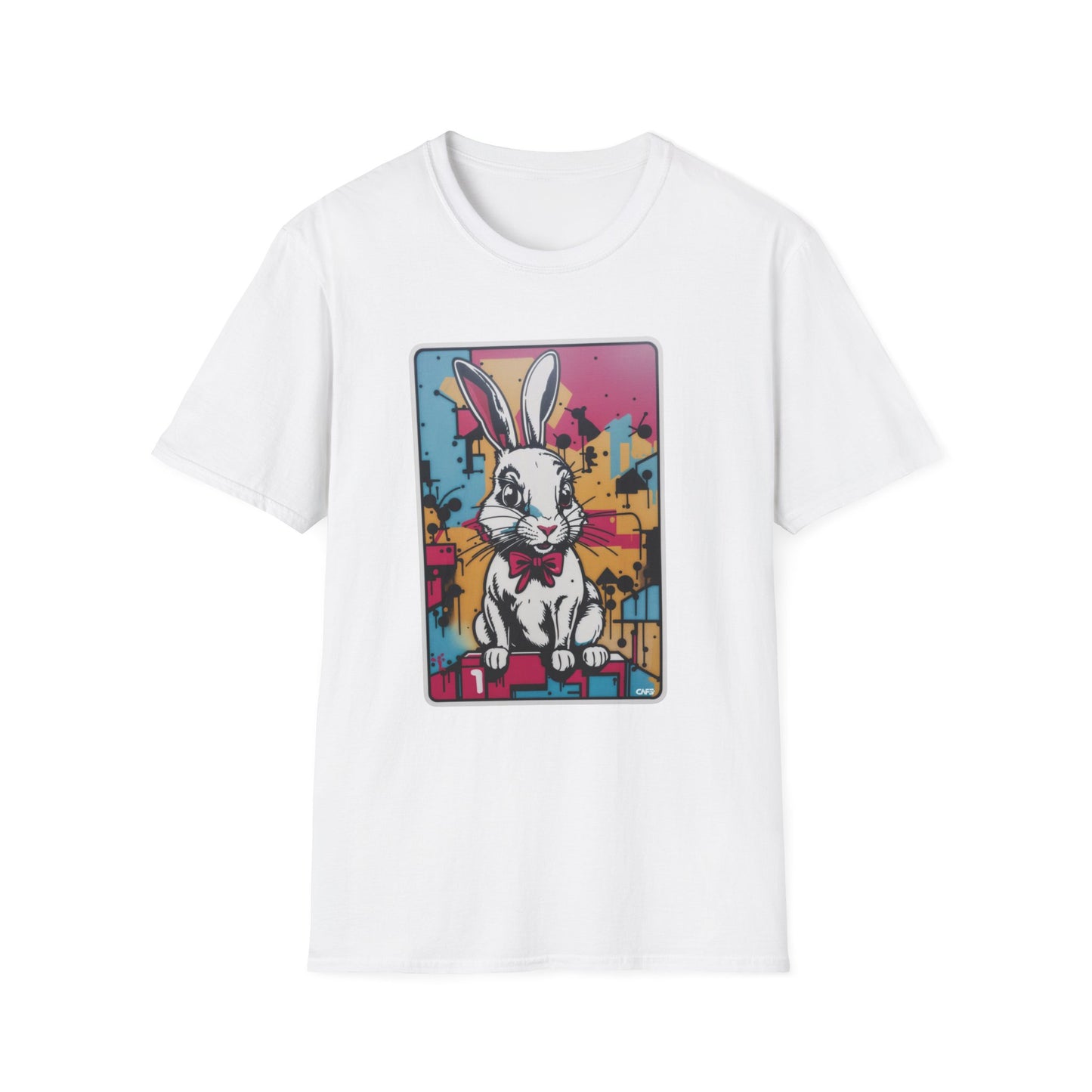 Unisex Softstyle T-paita, urban rabbit