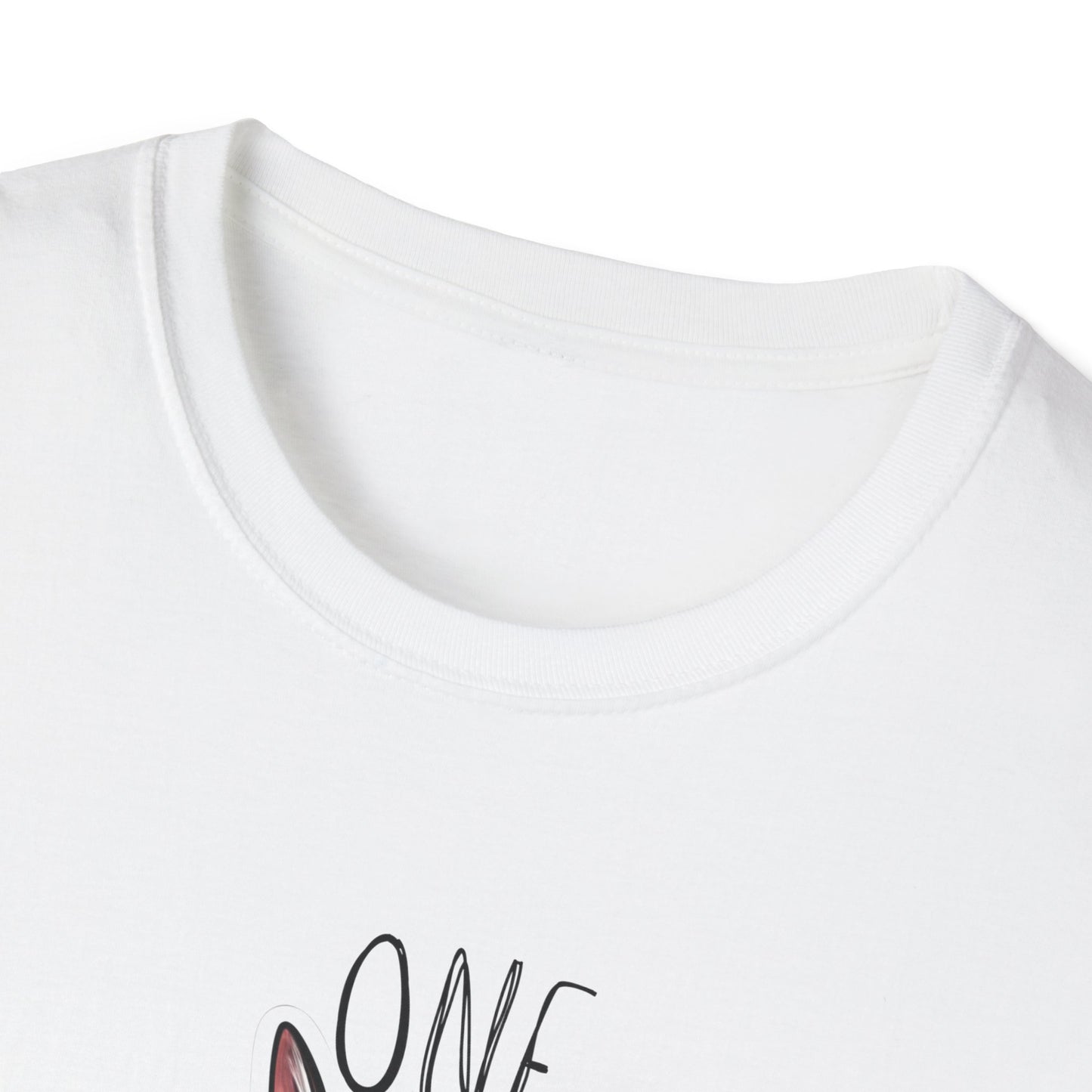 Unisex Softstyle T-paita, one naughty rabbit