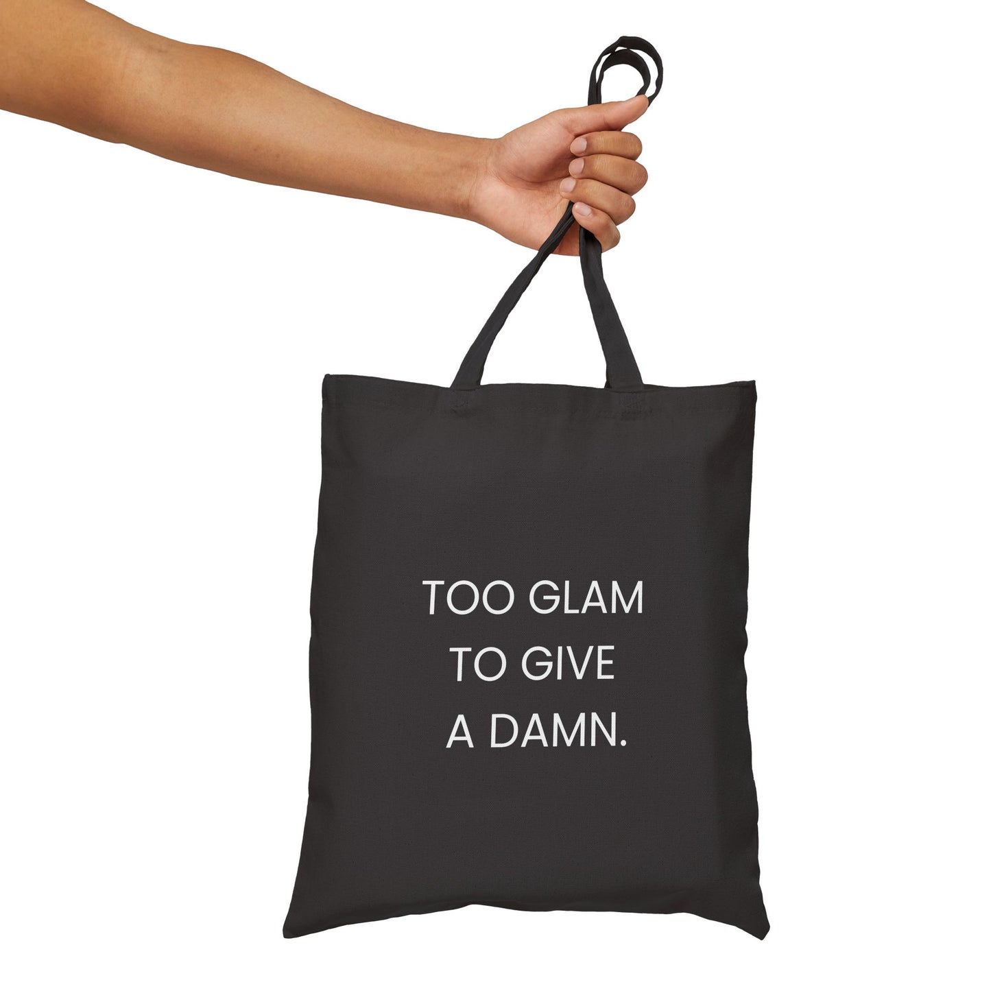Puuvillainen kangaskassi Too glam to give a dam Halloween edition