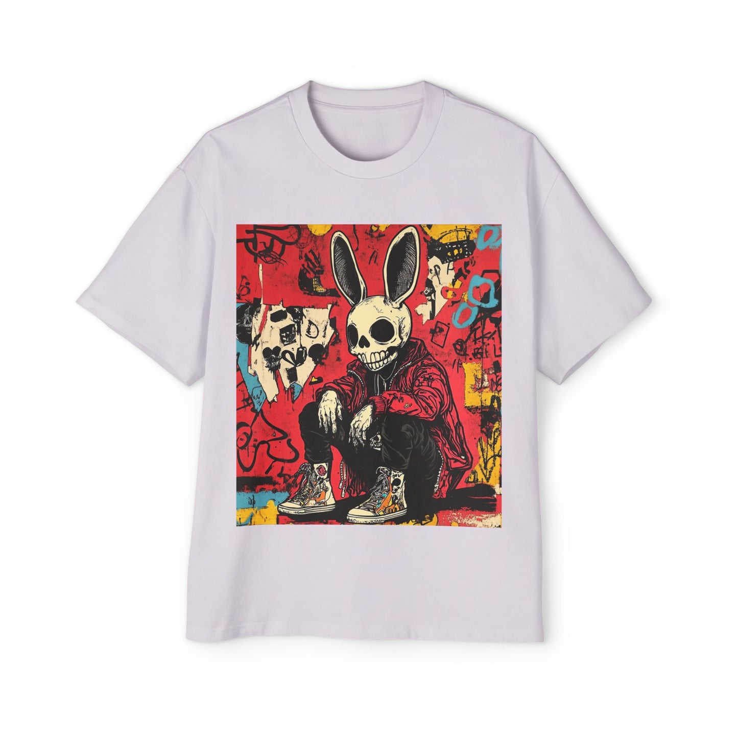 Miesten Bad Skeleton Rabbit Oversized T-Paita