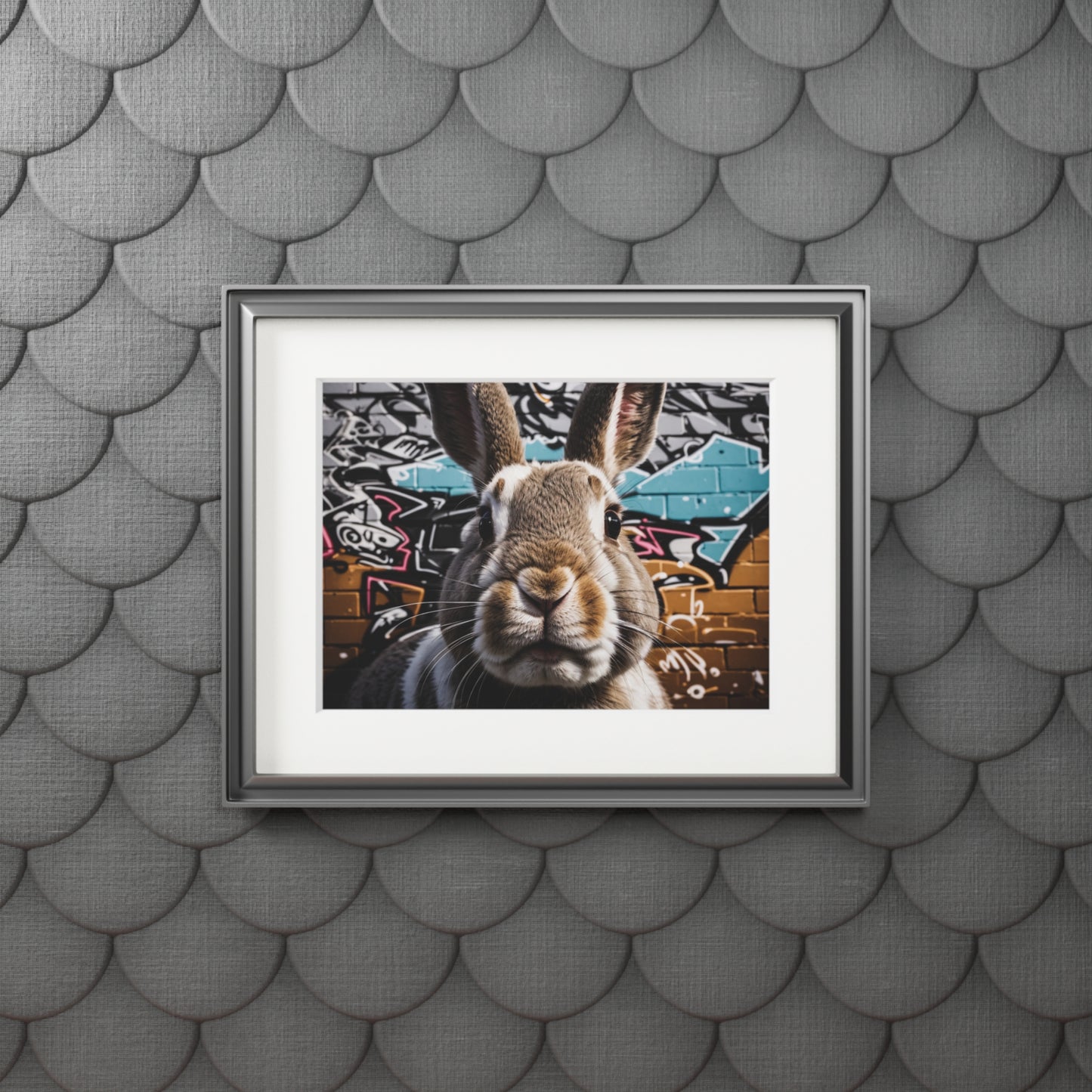 Naughty Rabbit art print Bunny (passepartout paper frame)