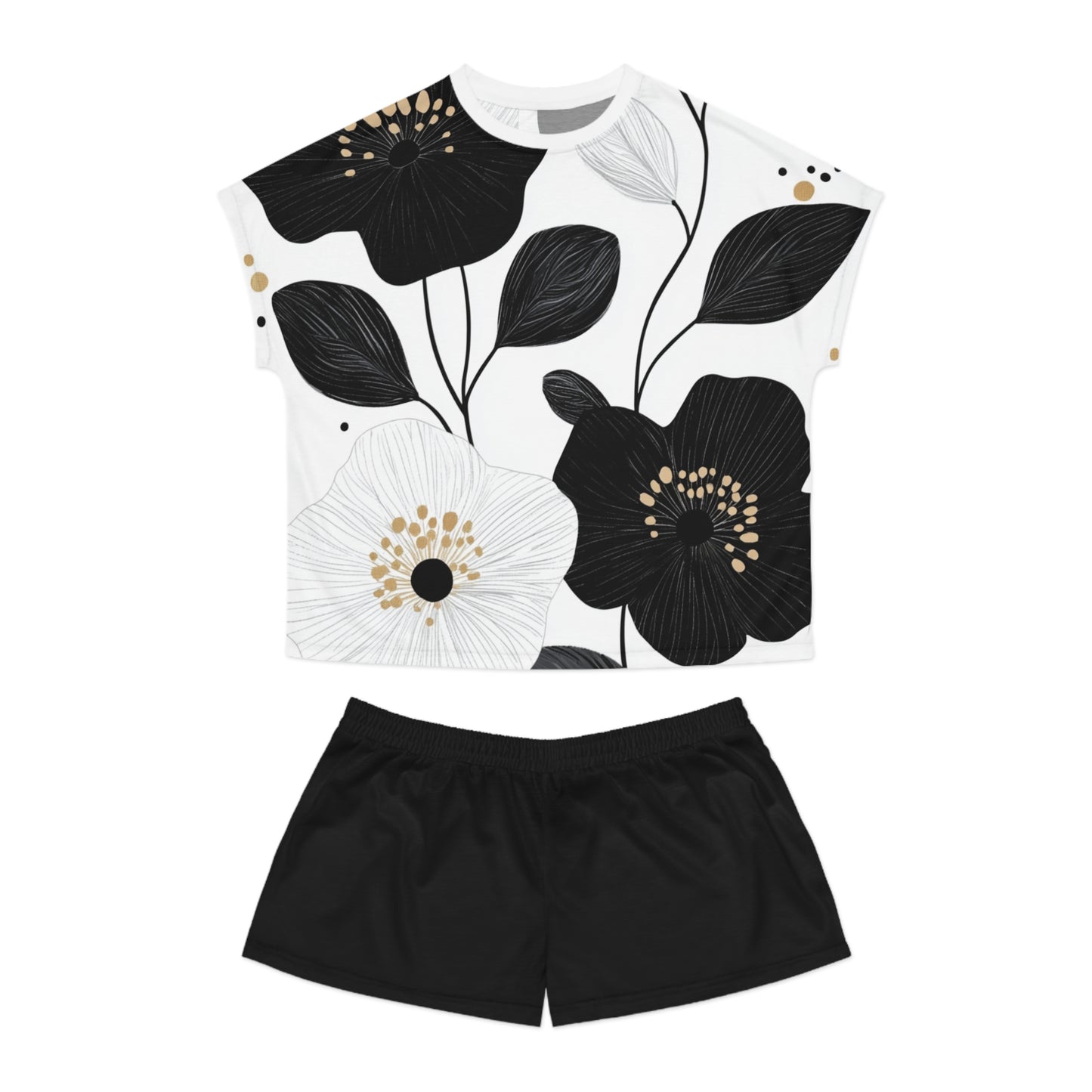 Naisten yöasusetti- Floral Minimalist Drama