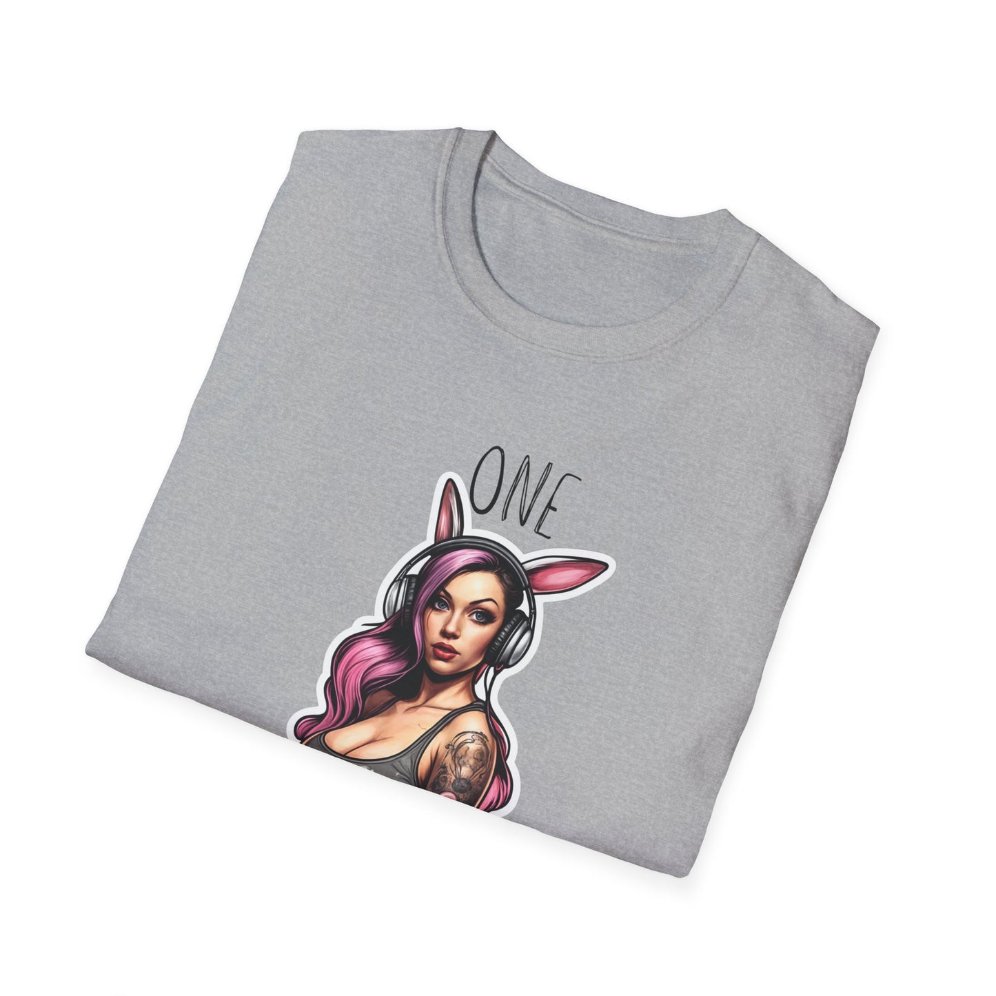 Unisex Softstyle T-paita, one naughty rabbit