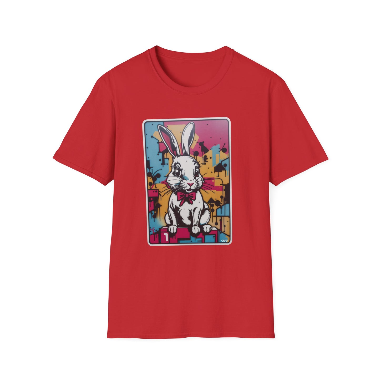Unisex Softstyle T-paita, urban rabbit