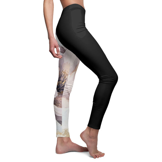 Naisten keskikorkeat rennot leggingsit – Delicate Flower