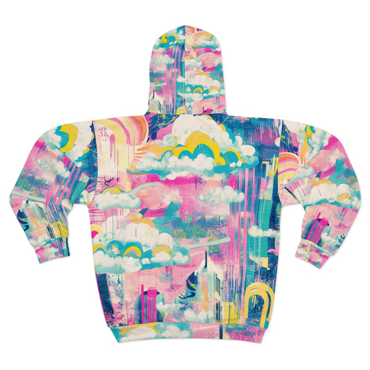 Urban rainbow fleece- huppari