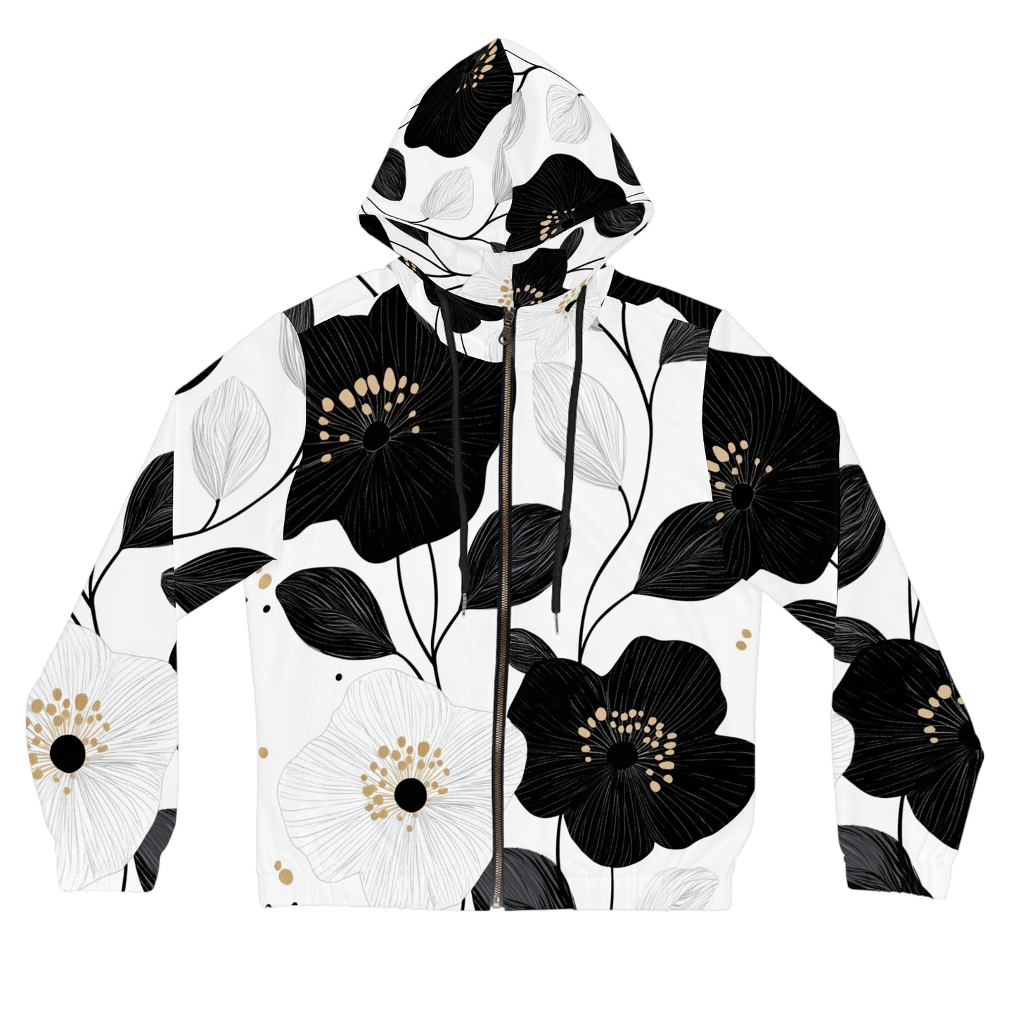 Naisten Vetoketjullinen Huppari – "Floral Minimalist Drama"