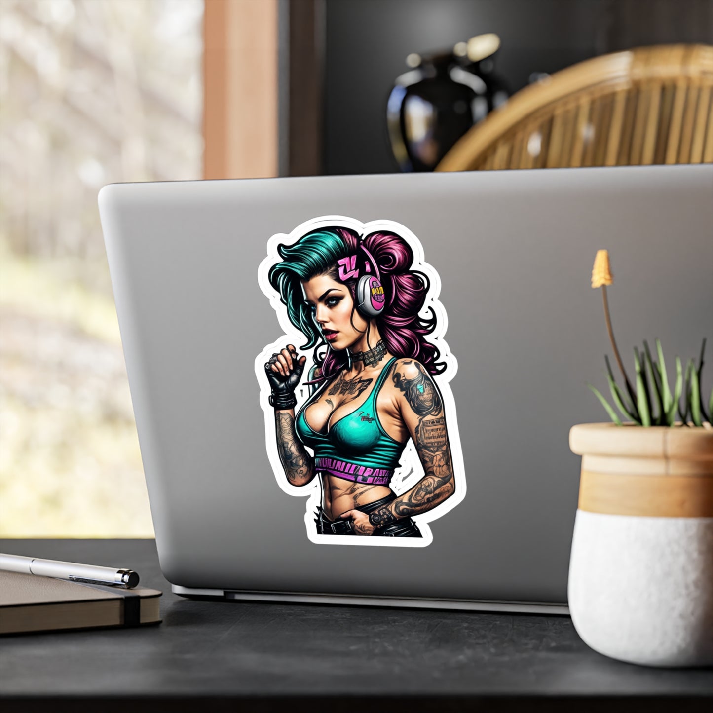 Muotoon leikattu tarra, rebel queen, valitse useasta koosta