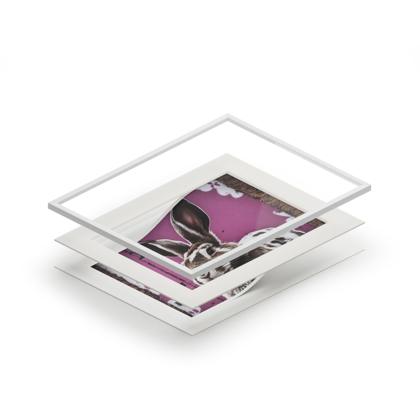 Naughty Rabbit art print Bunny (passepartout paper frame)