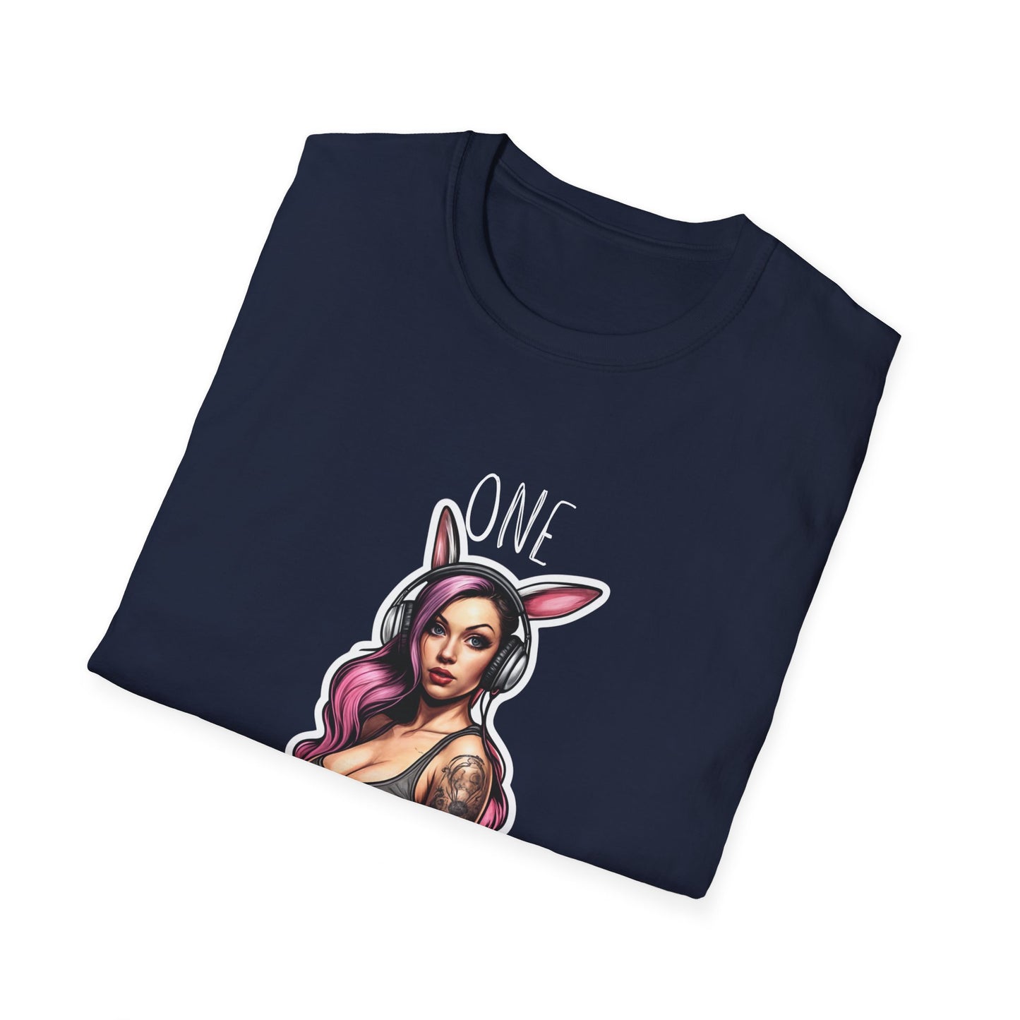 Unisex Softstyle T-paita, one naughty rabbit