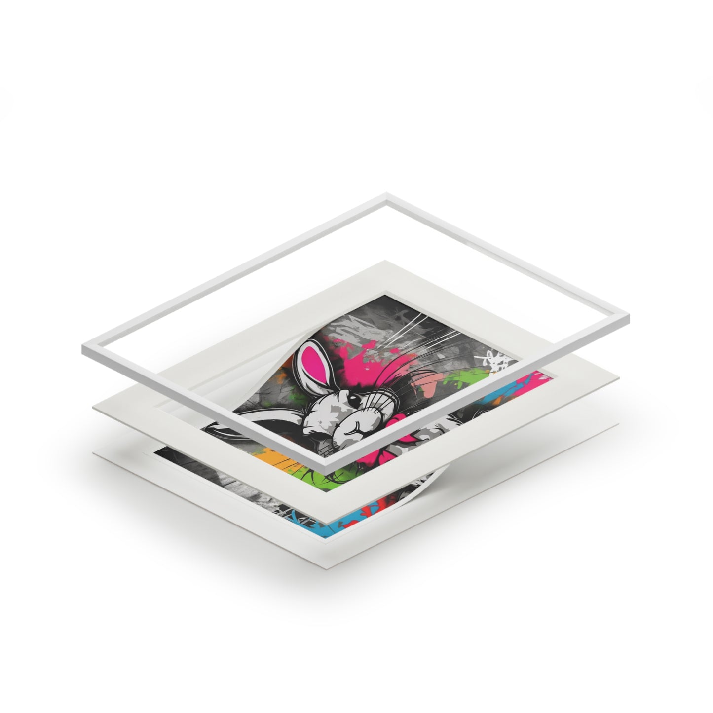 Naughty Rabbit2 art prints (passepartout paper frame)