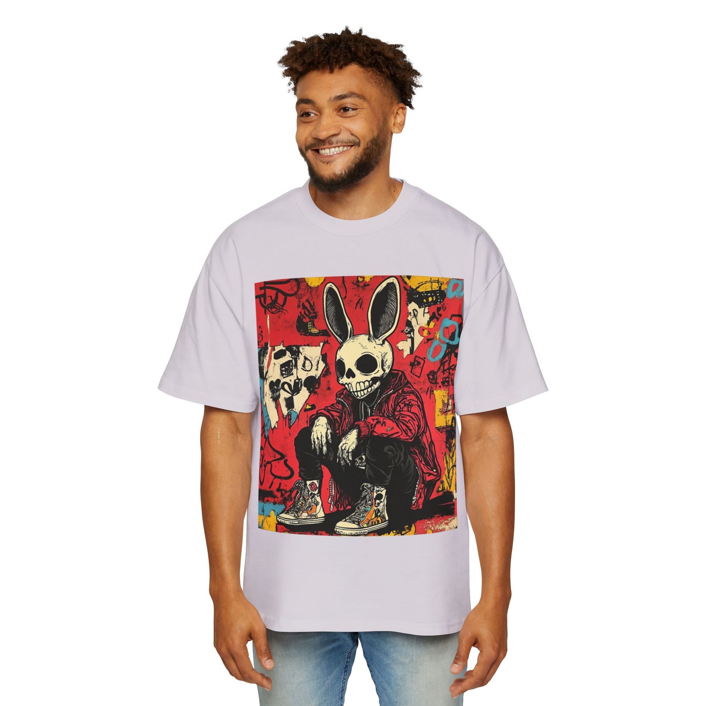 Miesten Bad Skeleton Rabbit Oversized T-Paita