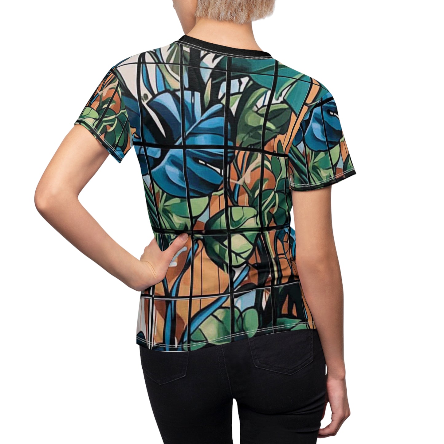Naisten T-paita – Jungle graffiti lehtikuvio