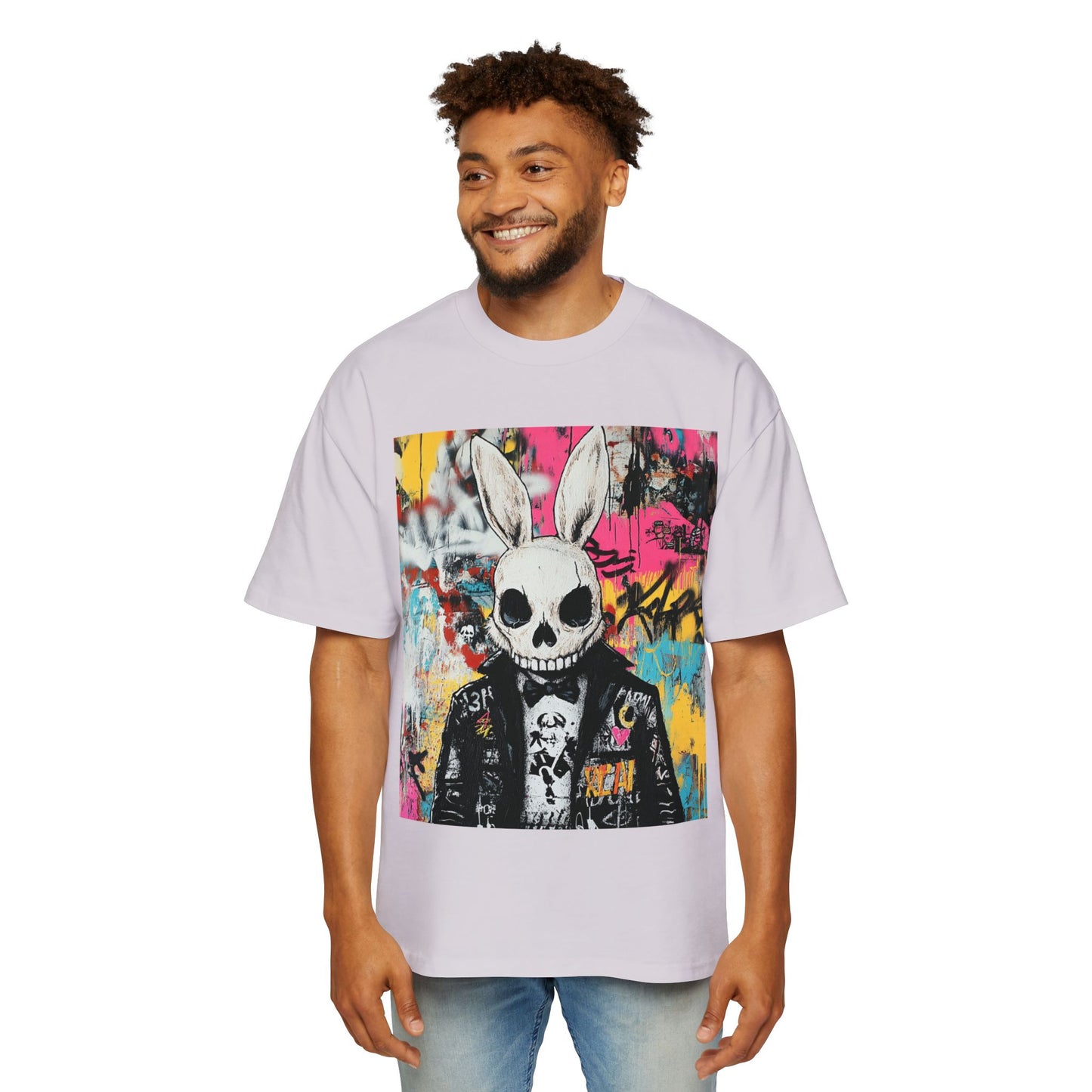 Miesten Skeleton Rabbit Oversized T-Paita
