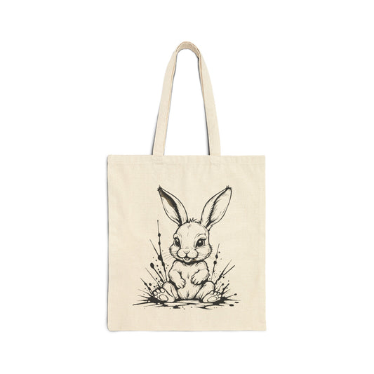 Puuvillainen kangaskassi NaughtyRabbit Library 2