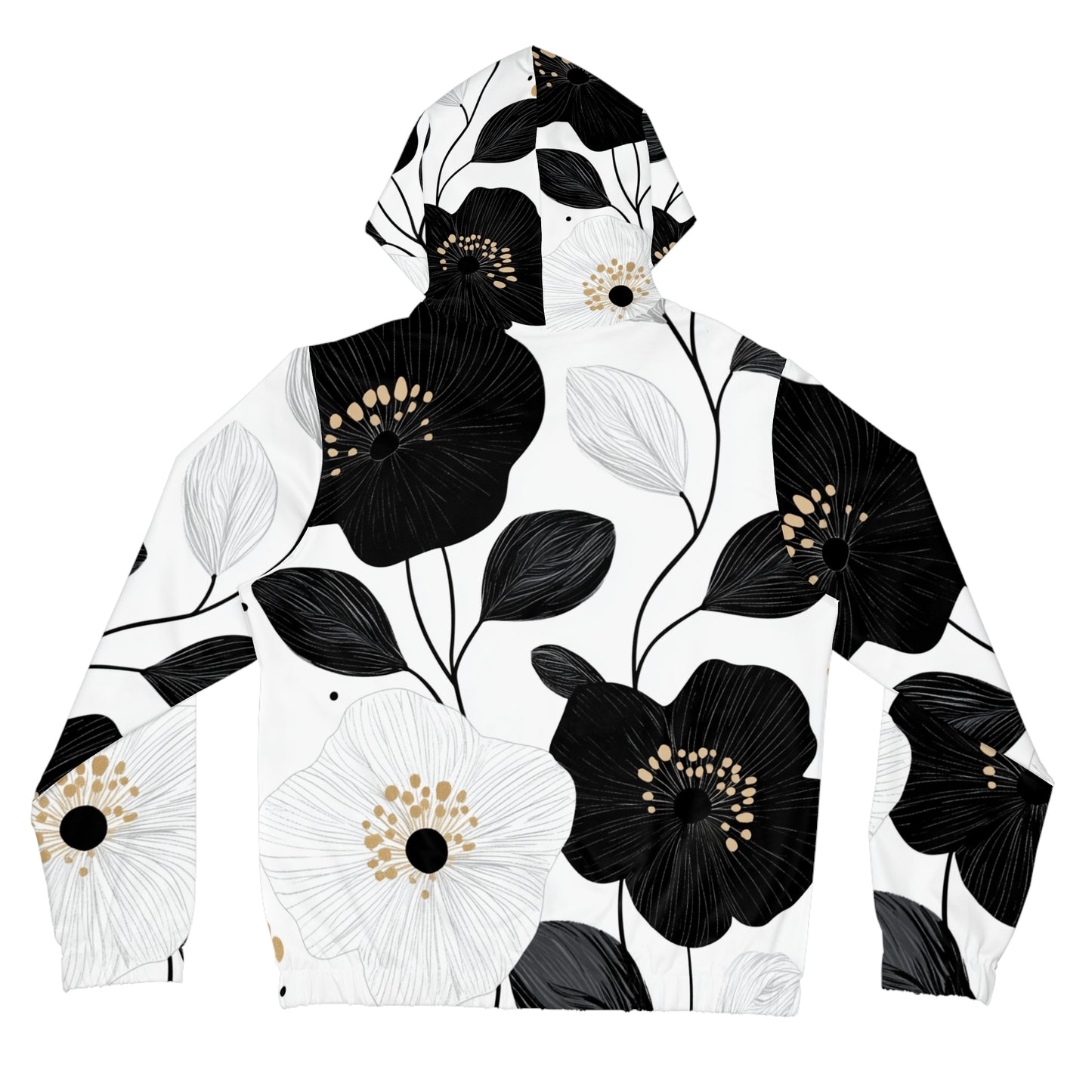 Naisten Vetoketjullinen Huppari – "Floral Minimalist Drama"