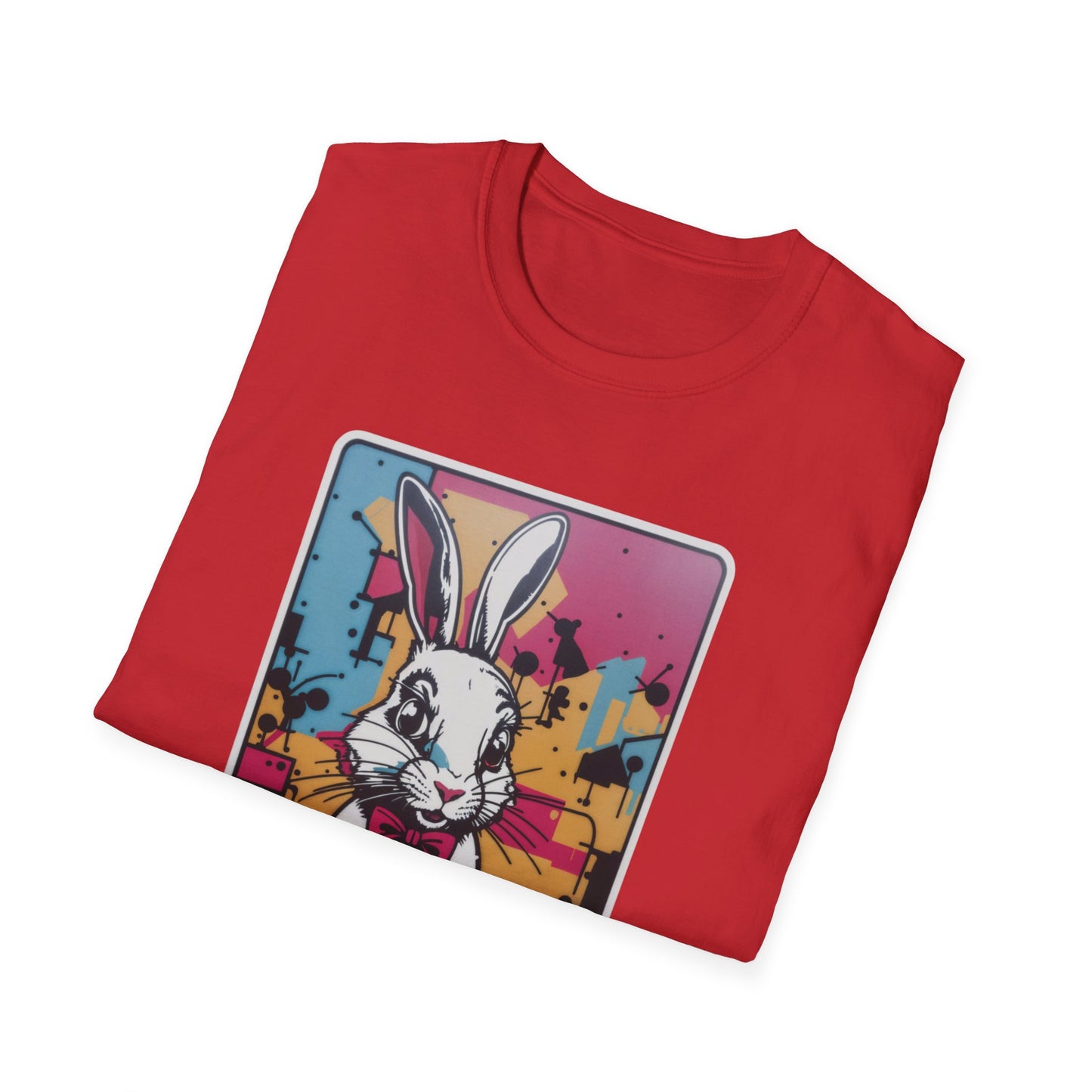 Unisex Softstyle T-paita, urban rabbit