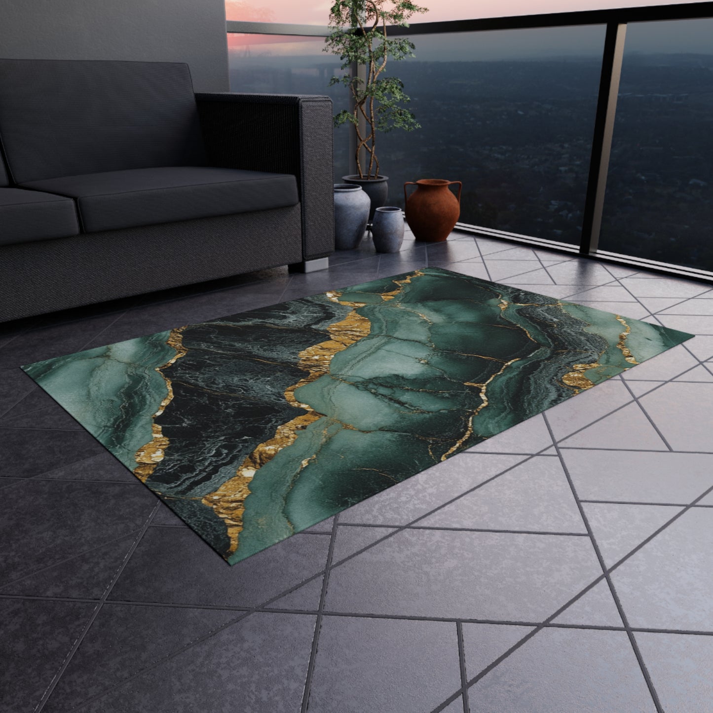 Ulkomatto -Lux green marmor