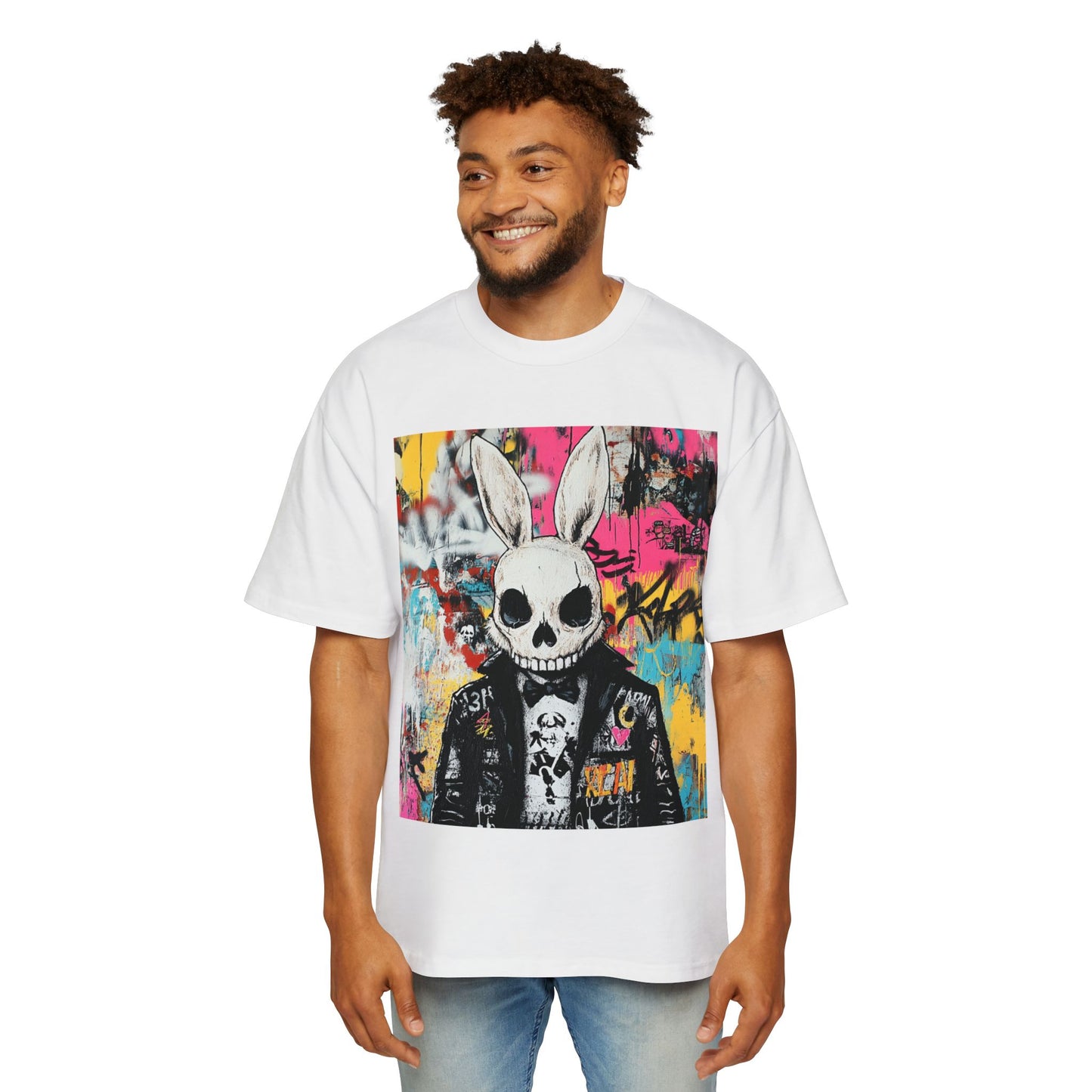 Miesten Skeleton Rabbit Oversized T-Paita