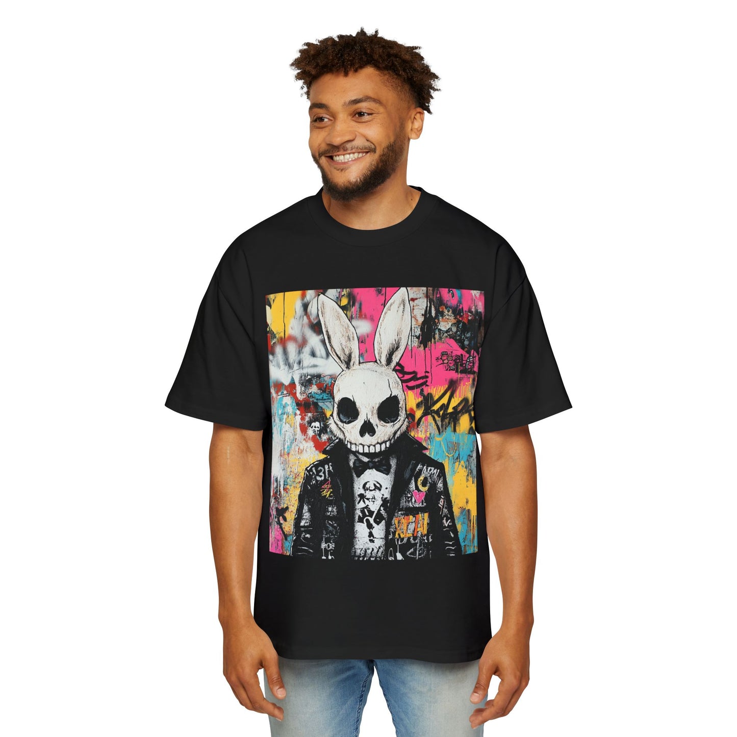 Miesten Skeleton Rabbit Oversized T-Paita