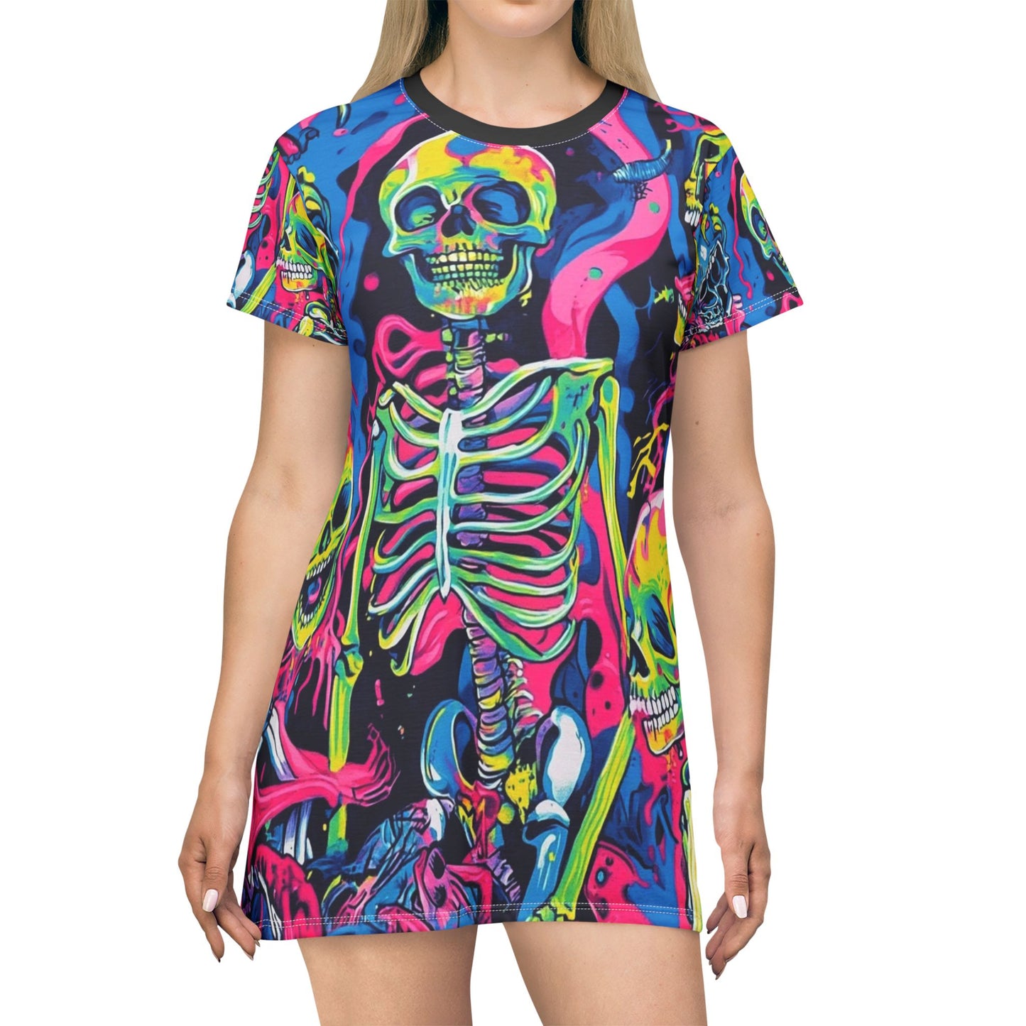 Neon skeleton mekko