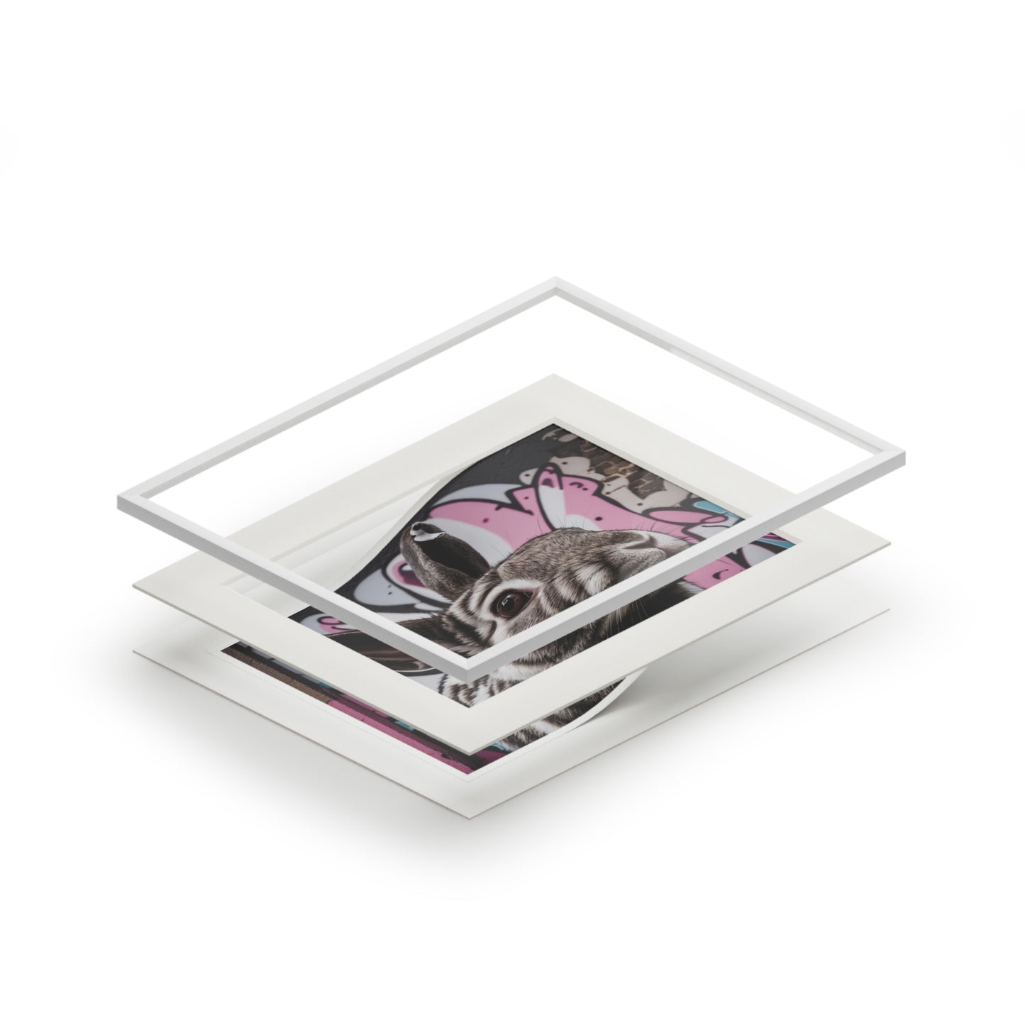 Naughty Rabbit art prints (passepartout paper frame)