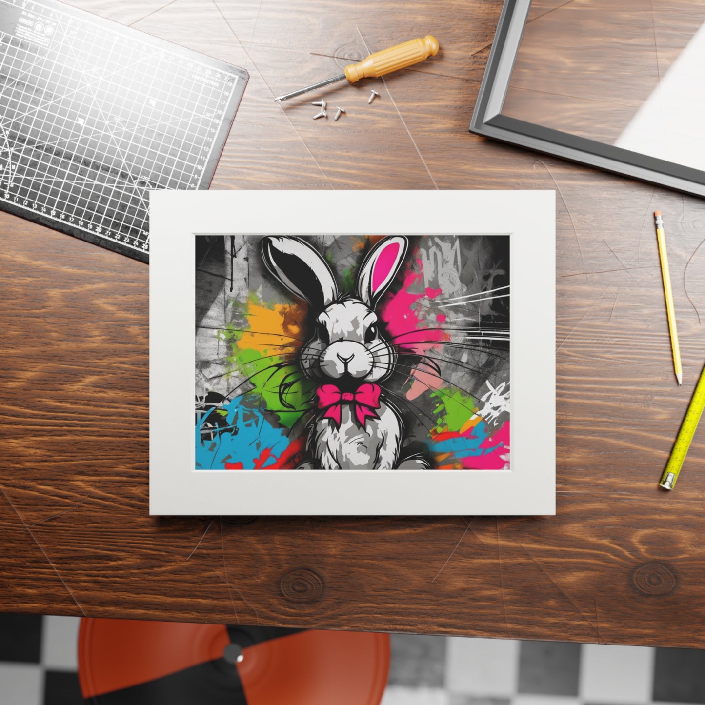 Naughty Rabbit2 art prints (passepartout paper frame)