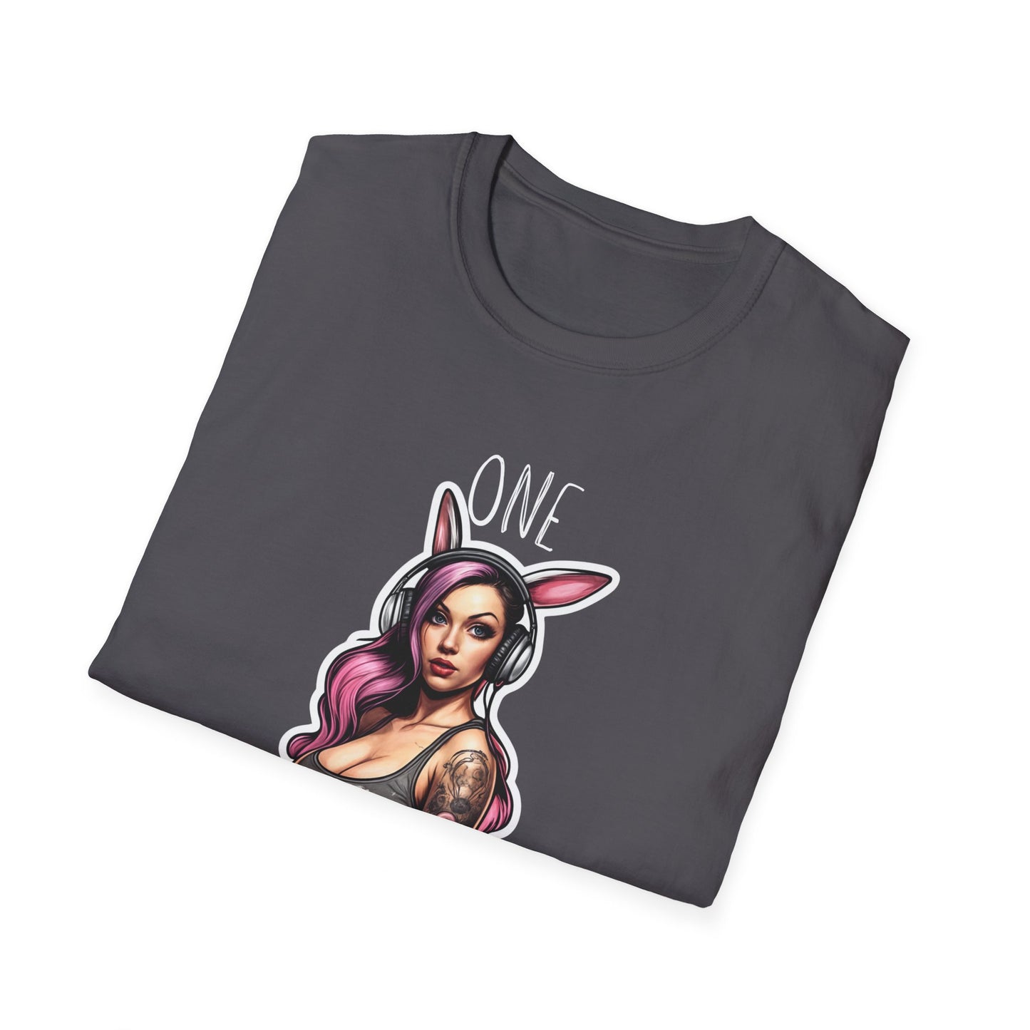 Unisex Softstyle T-paita, one naughty rabbit