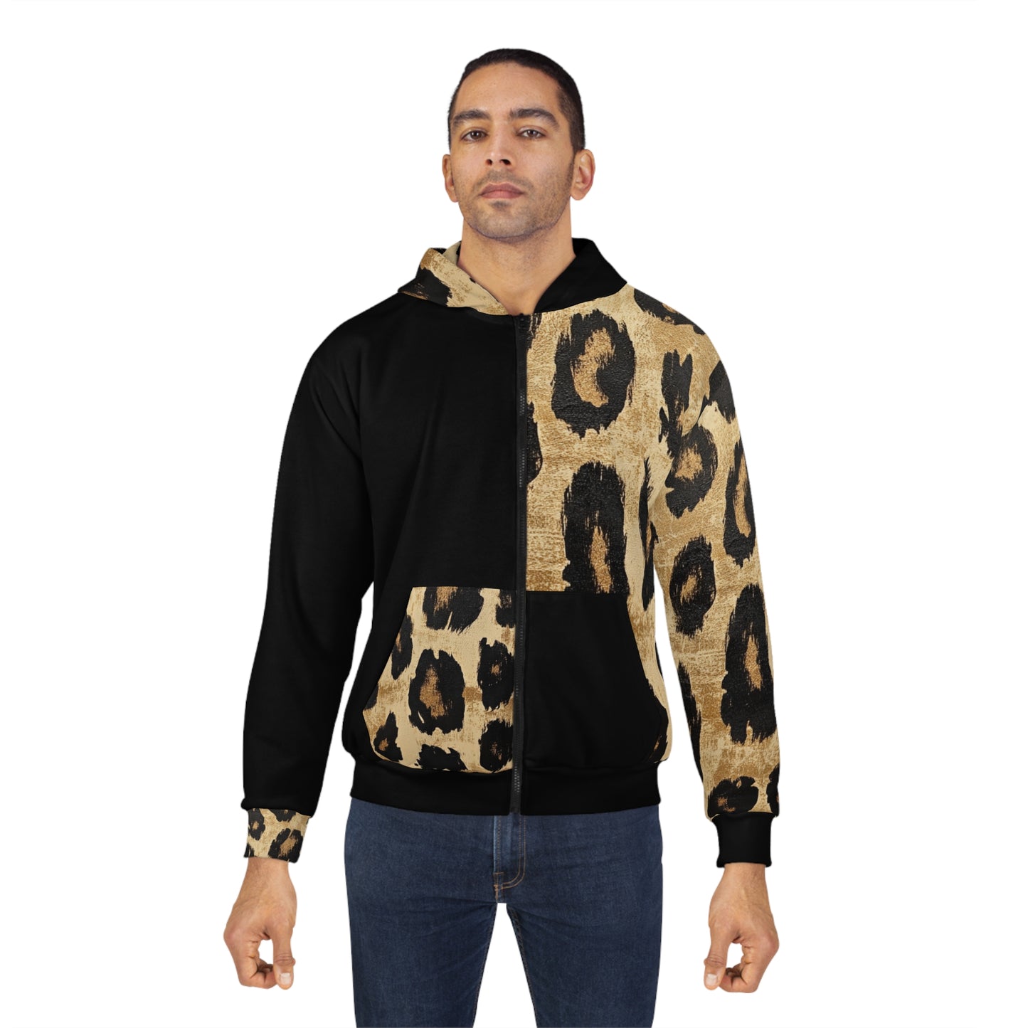 Vetoketjullinen huppari - Wild heart leopard