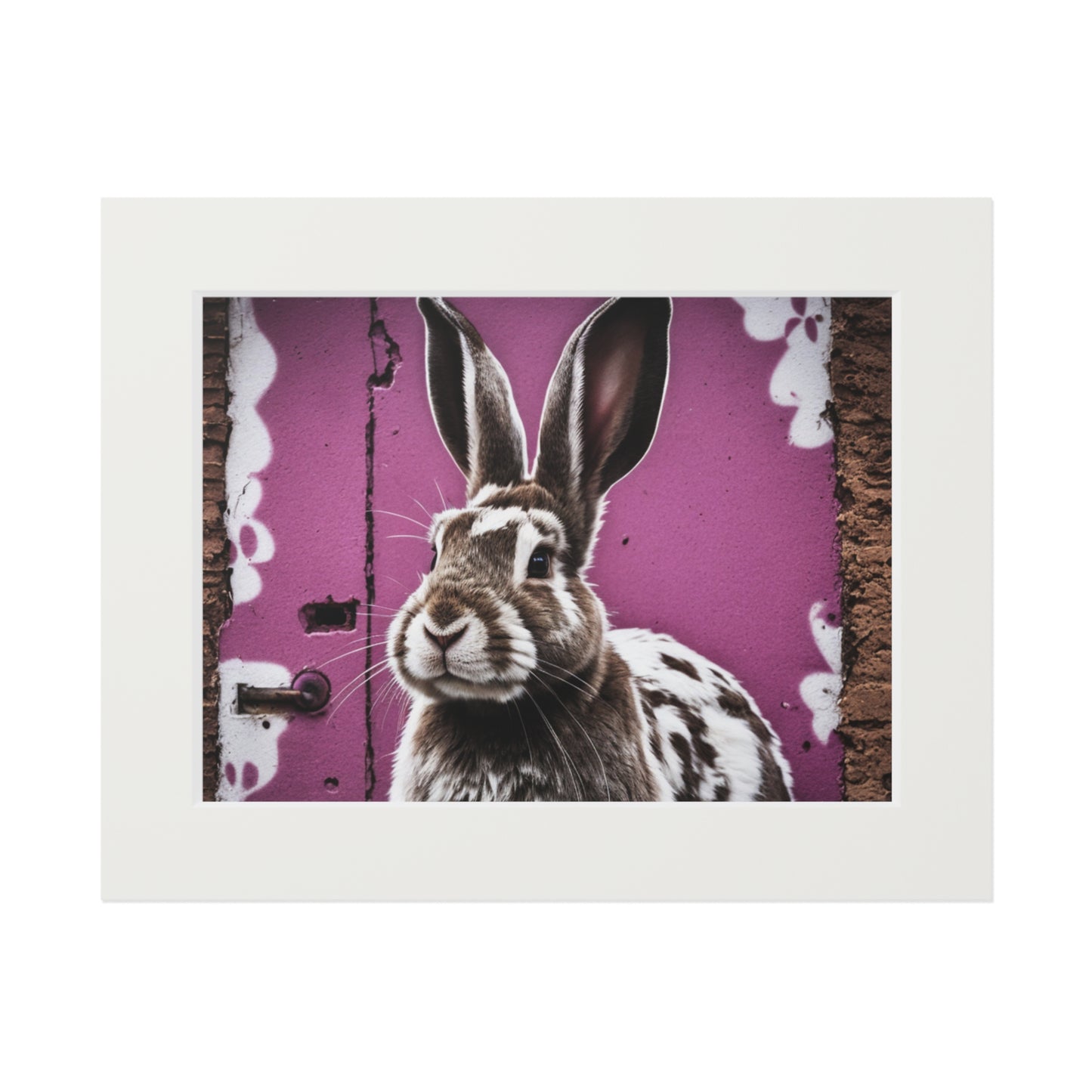 Naughty Rabbit art print Bunny (passepartout paper frame)
