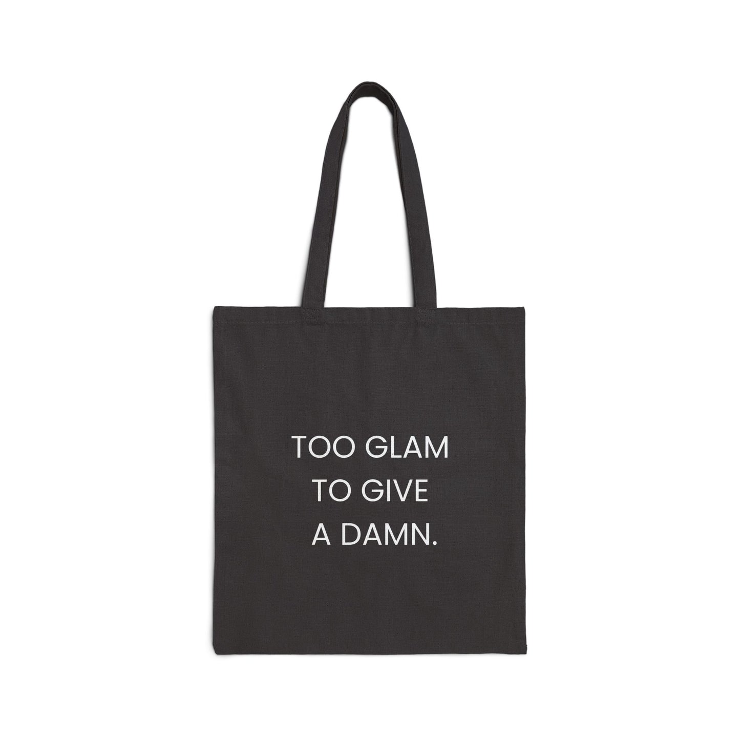 Puuvillainen kangaskassi Too glam to give a dam Halloween edition