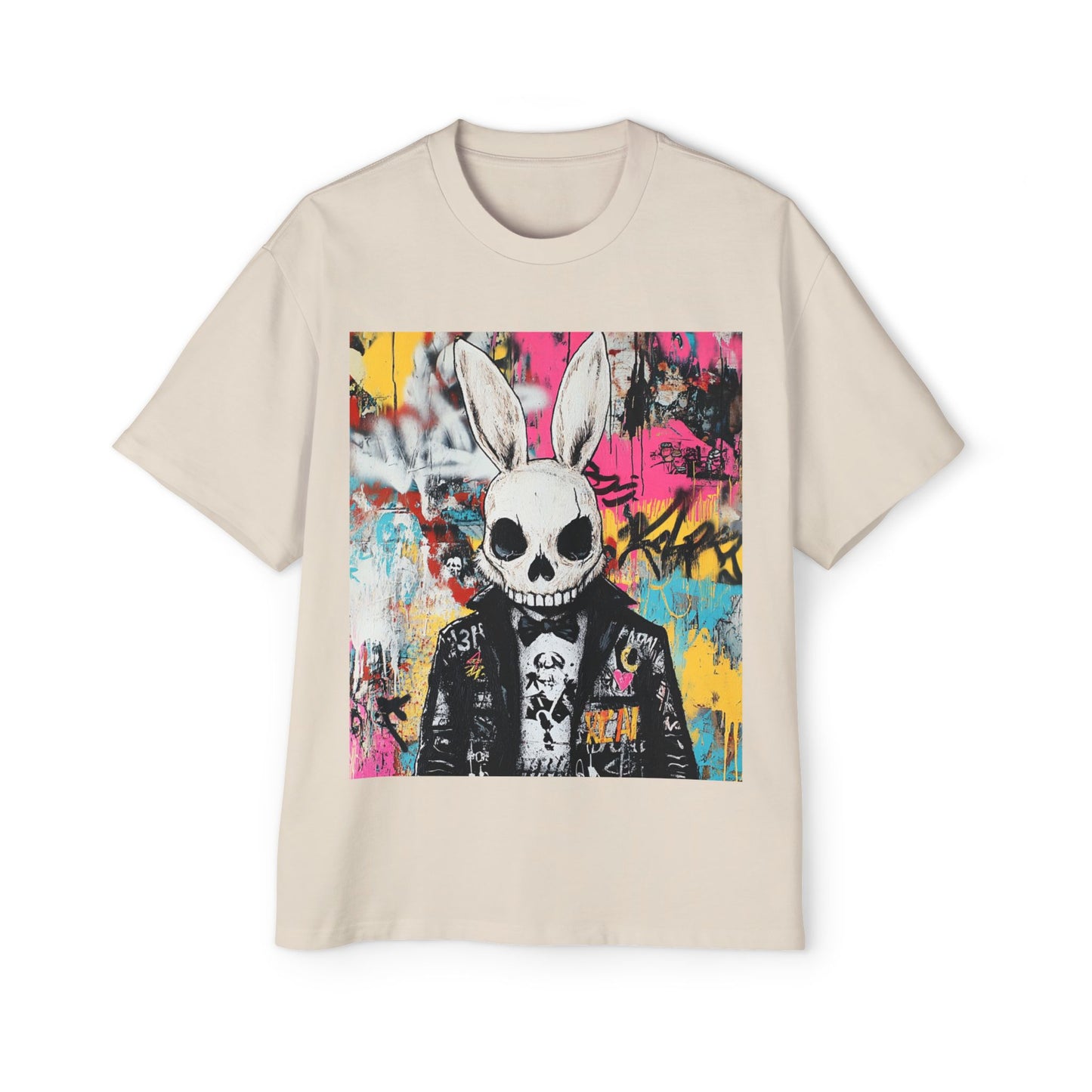 Miesten Skeleton Rabbit Oversized T-Paita