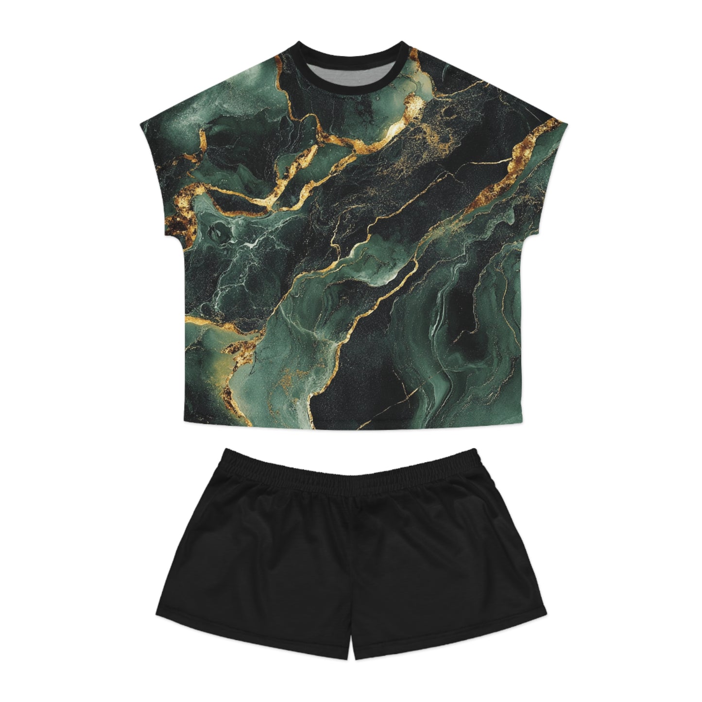 Naisten yöasusetti, Lux green marmor