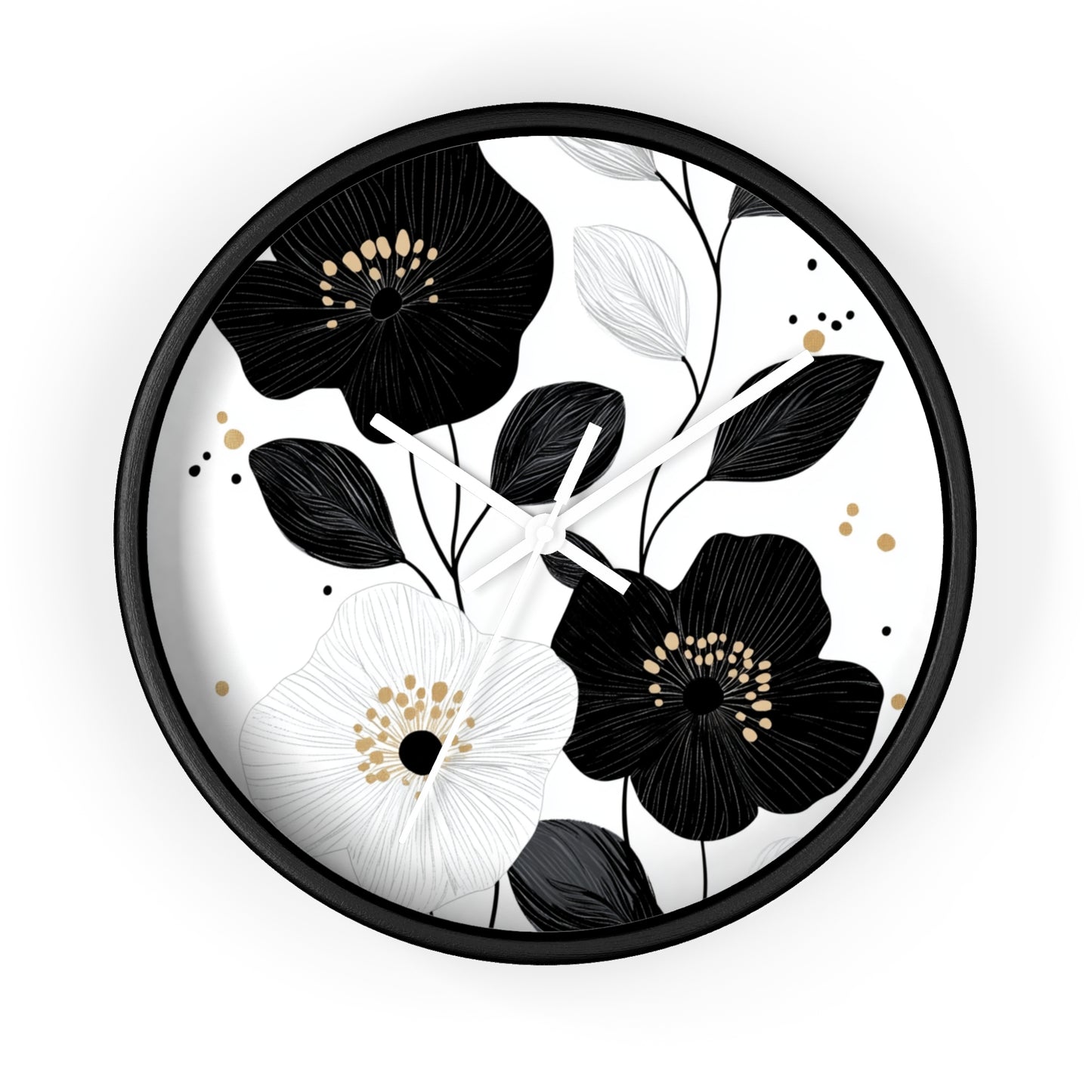 Seinäkello– Floral Minimalist Drama