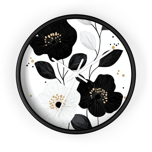 Seinäkello– Floral Minimalist Drama