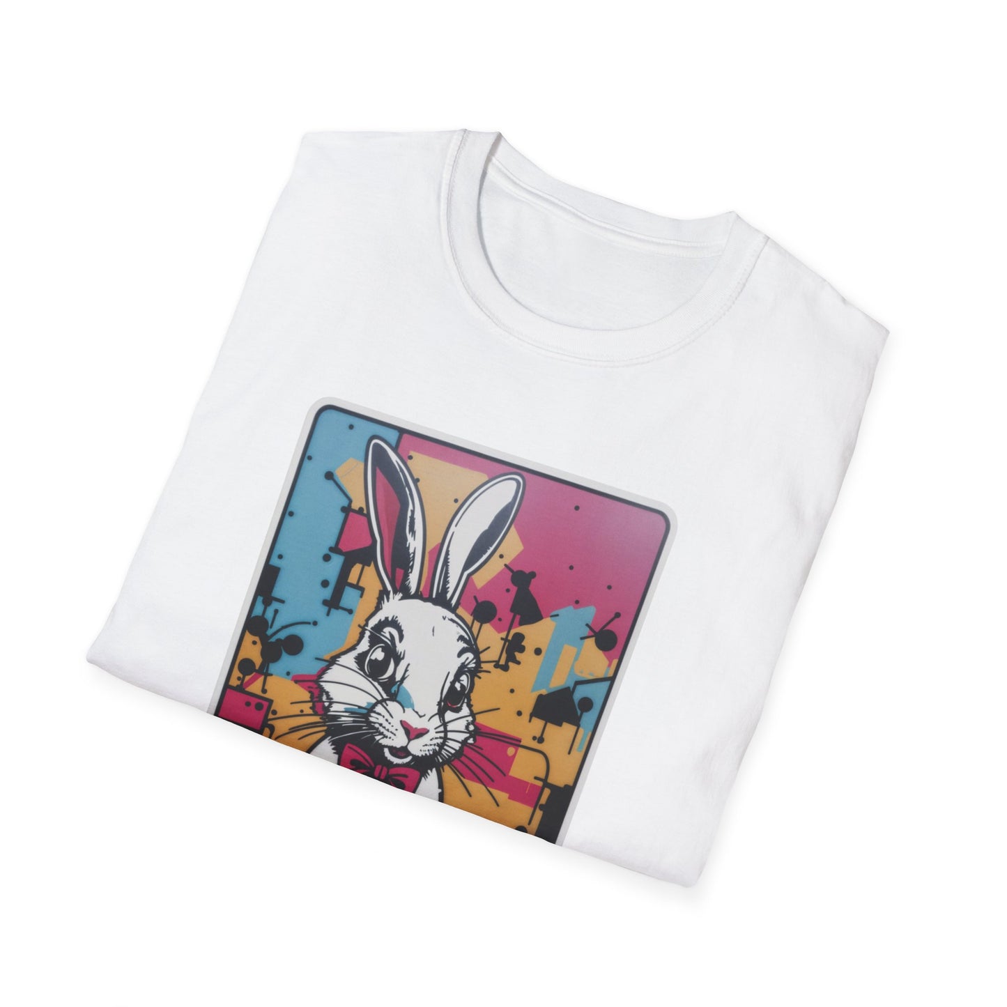 Unisex Softstyle T-paita, urban rabbit