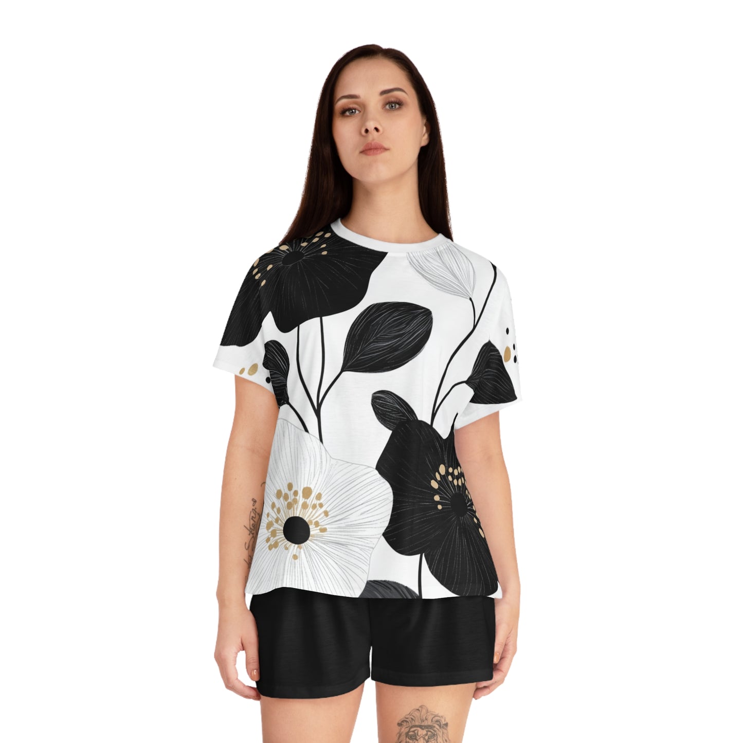 Naisten yöasusetti- Floral Minimalist Drama