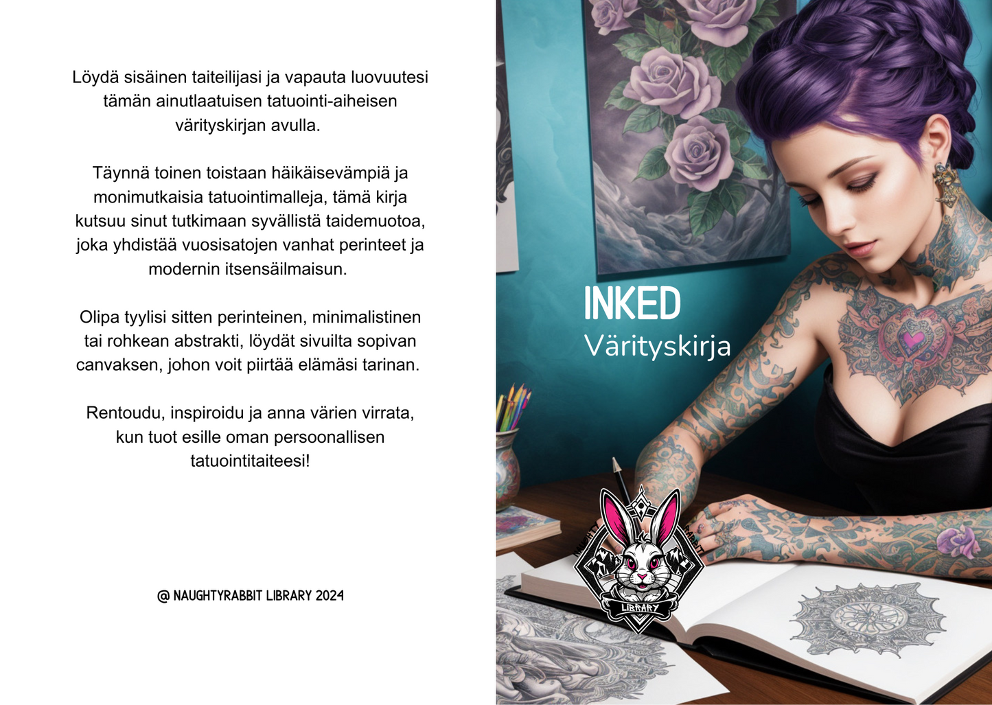 Inked coloring book