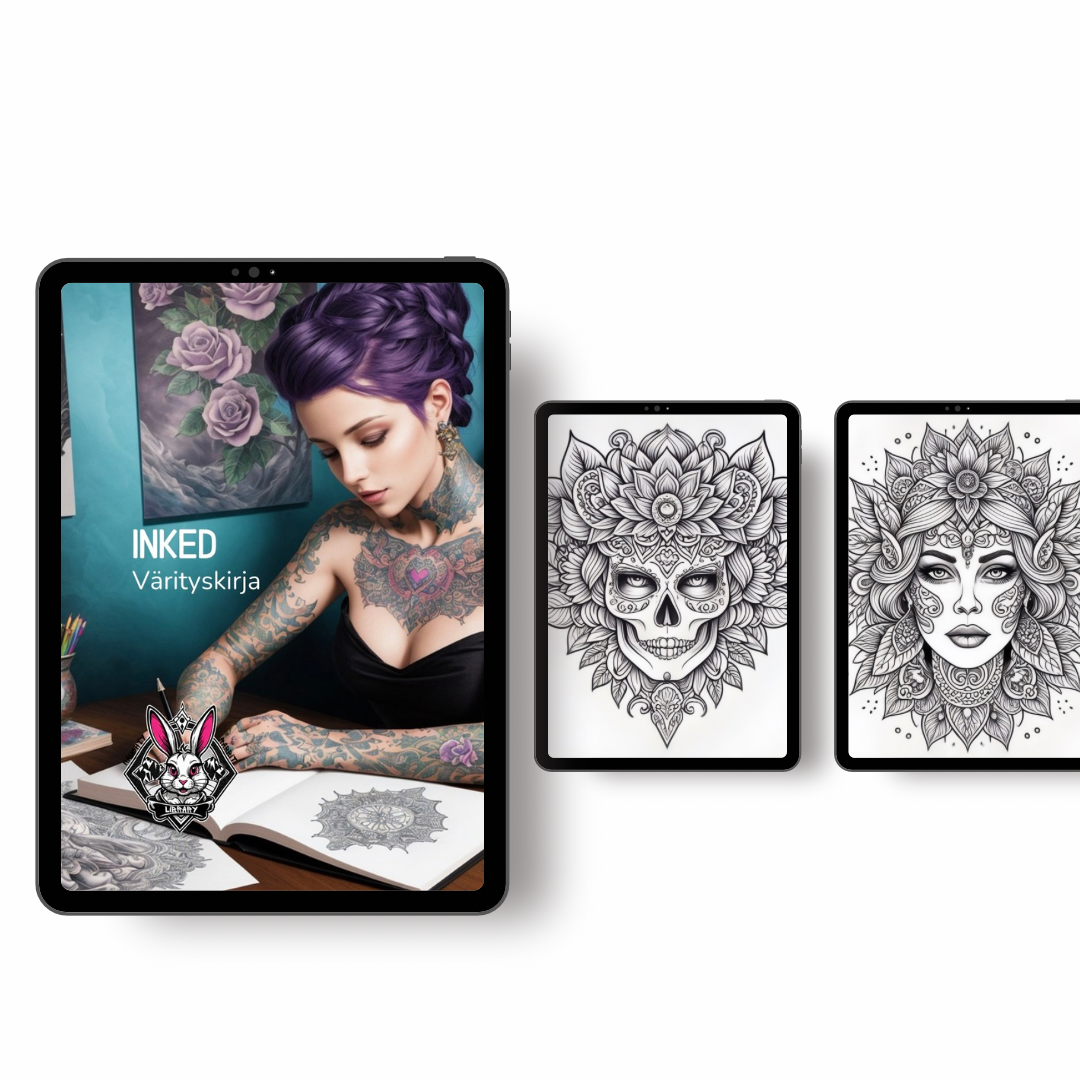 Inked coloring book